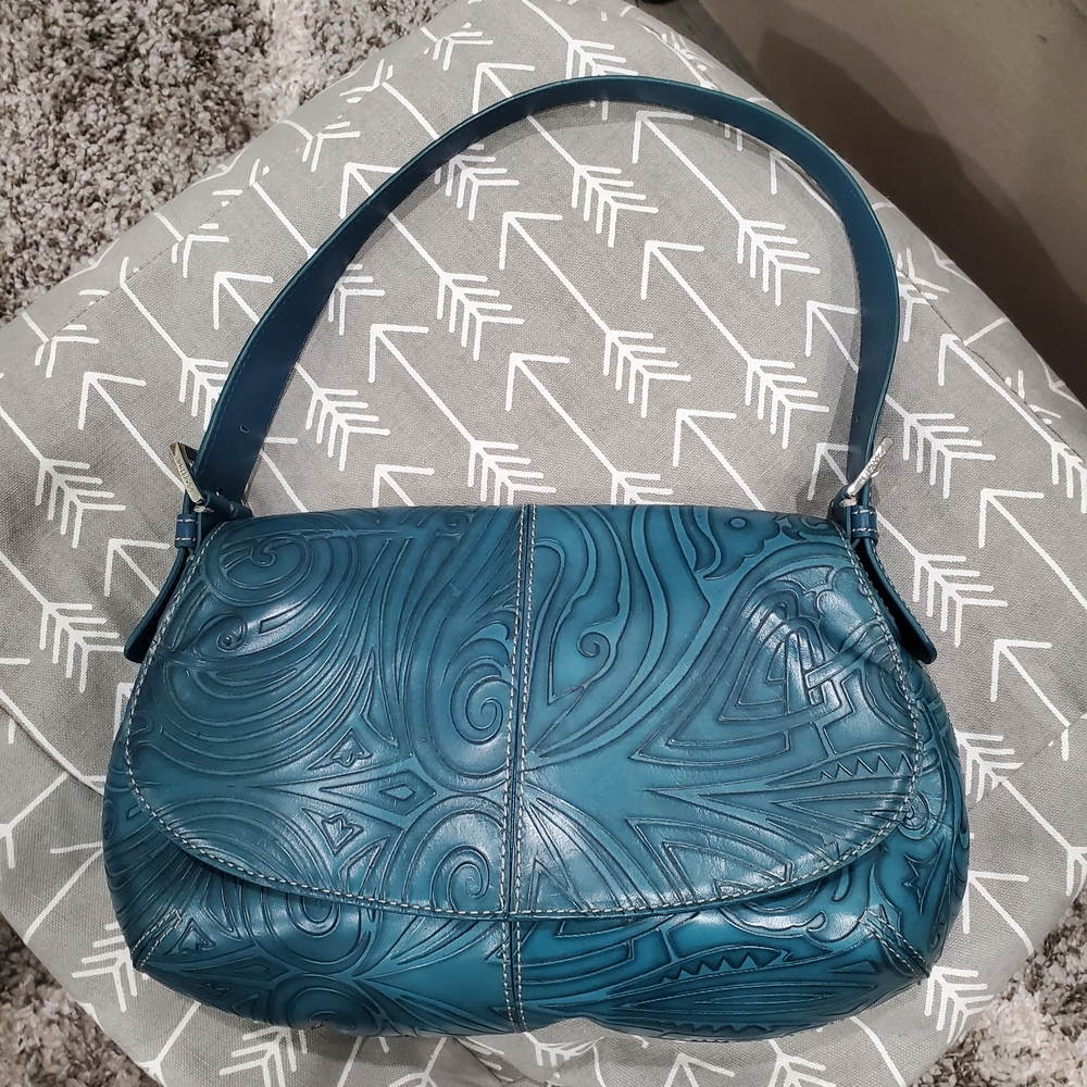 Elegant Blue Cole Haan Embossed Handbag